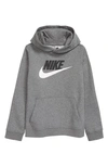 Nike Sportswear Club Fleece Big Kidsâ Pullover Hoodie In Carbon Heather