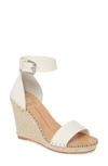 Dolce Vita Noor Leather Espadrille Wedge Sandals In White Leather