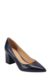 Marc Fisher Ltd Zala Block Heel Pump In Black Leather
