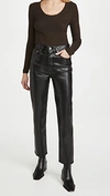 Agolde + Net Sustain 90s Pinch Waist Leather-blend Straight-leg Pants In Detox