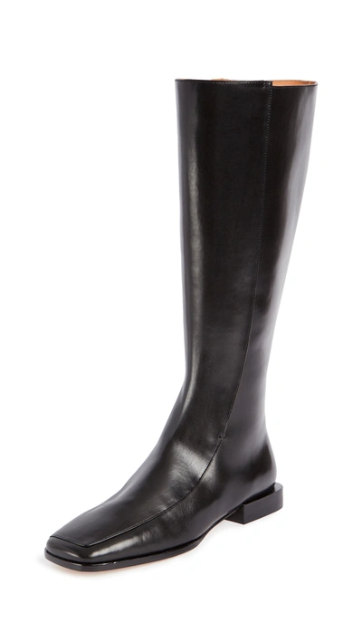 Tory Burch Square Toe 20mm Boots In Black