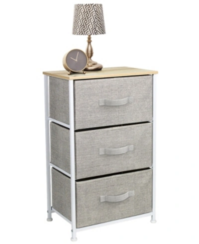 Sorbus Nightstand With 3 Drawers In Beige