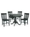 INTERNATIONAL CONCEPTS 42" DUAL DROP LEAF TABLE WITH 4 SCHOOLHOUSE CHAIRS