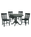 International Concepts 42" Dual Drop Leaf Table With 4 Schoolhouse Chairs