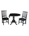 INTERNATIONAL CONCEPTS 42" DUAL DROP LEAF TABLE WITH 2 MISSION CHAIRS