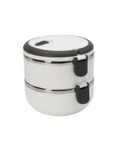 Kitchen Details 2 Tier Stainless Steel Insulated Lunch Box In White