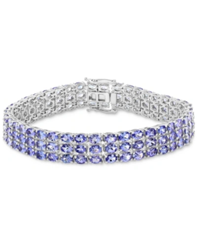 Effy Collection Effy Tanzanite Triple Row Bracelet (17-5/8 Ct.t.w.) In Sterling Silver In Tanzinite