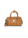 Mcm Women's Boston Essential Visetos Original Satchel In Cognac