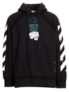 Off-white Men's Dripping Arrows Incompiuto Hoodie In Black
