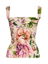 DOLCE & GABBANA WOMEN'S CHARMEUSE FLORAL-PRINT BUSTIER TOP,0400012097571