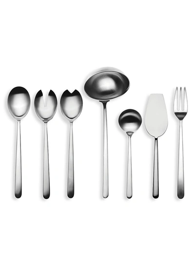 Mepra Linea Ice 7-piece Full Flatware Serving Set In Silver