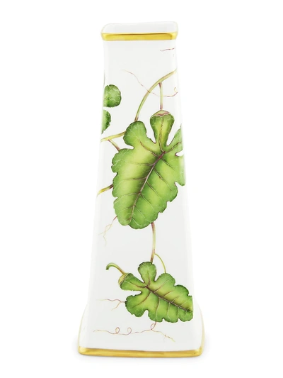 Anna Weatherly Large Green Leaves Porcelain Square Vase