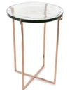 ANAYA ROSE GOLDTONE METAL & GLASS SIDE TABLE,400013113602