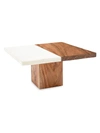 ANAYA WOOD & WHITE MARBLE PLATTER STAND,0400013113693