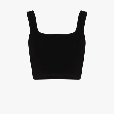 Matteau Nineties Cropped Knit Tank Top In Black