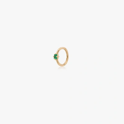 LIZZIE MANDLER FINE JEWELRY 18K YELLOW GOLD EMERALD HOOP EARRING,E600EMBA15808594