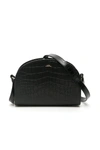 A.P.C. DEMI LUNE CROCO PRINT LEATHER CROSSBODY BAG