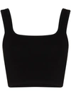 Matteau Nineties Cropped Knit Tank Top In Black