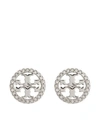 TORY BURCH MILLER LOGO-CRYSTAL EARRINGS