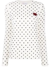 RED VALENTINO EMBROIDERED-LOGO POLKA-DOT JUMPER