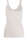 AMI AMALIA RIBBED-KNIT MERINO TANK TOP