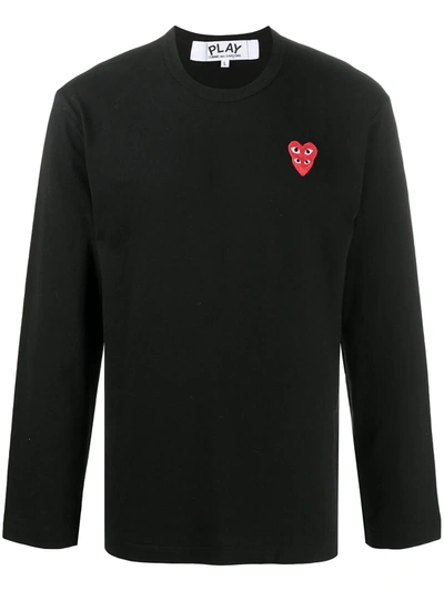 COMME DES GARÇONS EMBROIDERED TWO HEART T-SHIRT