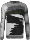 ROBERTO COLLINA ABSTRACT STRIPE WOOL JUMPER