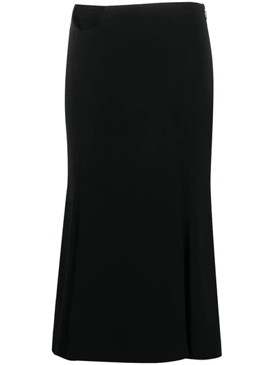 Versace Cut-out Detail Midi Skirt In Black