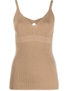 AMI AMALIA RIBBED-KNIT MERINO TANK TOP