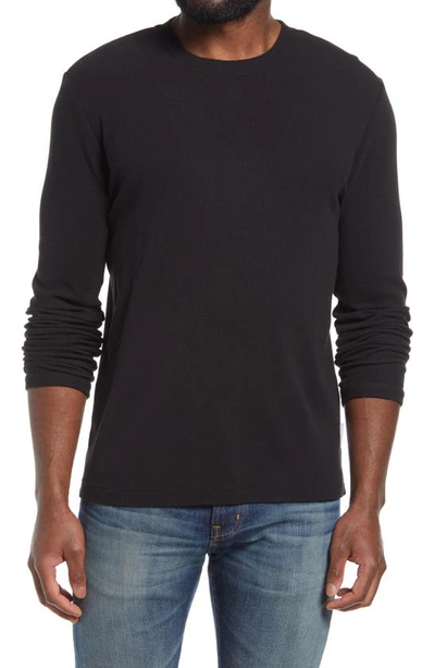 Nn07 Clive Waffle-knit Cotton And Modal-blend T-shirt In Black