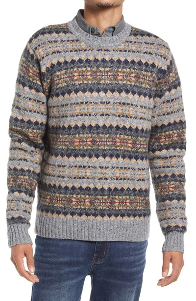 Alex Mill Diamond Fair Isle Sweater In Gray