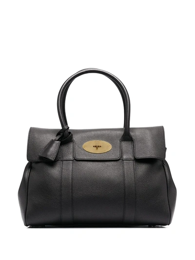 Mulberry Bayswater Front-flap Closure Tote Bag In Black