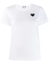 Comme Des Garçons Play Heart-embroidered T-shirt In White