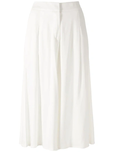 Alcaçuz Janir Cropped Wide-leg Trousers In White