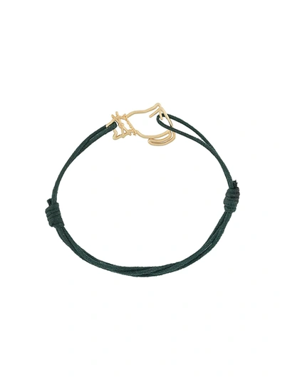 Aliita Cat Charm Bracelet In Green