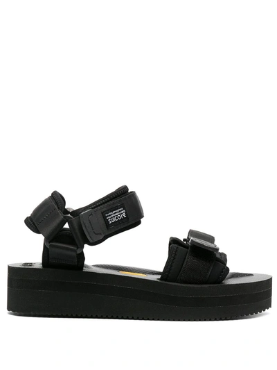 Suicoke Cel-v Velcro-strap Sandals In Black