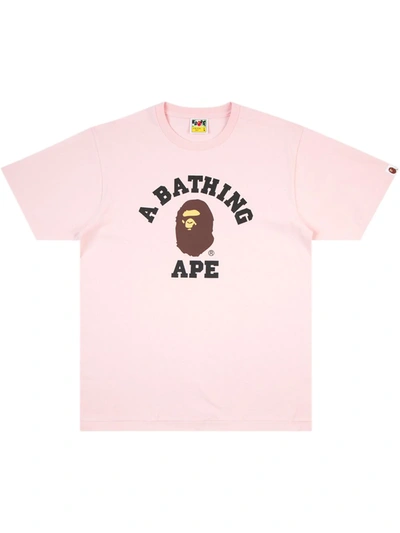 A Bathing Ape College T-shirt In Pink