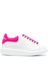 Alexander Mcqueen Oversize Sole Rubber Heel Sneakers In White,fuchsia,pink