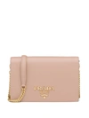 Prada Saffiano Mini Leather Bag In Pink