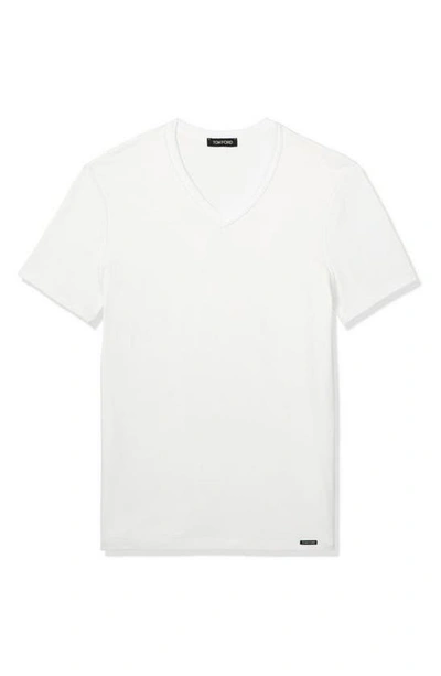 TOM FORD COTTON JERSEY V-NECK T-SHIRT,T4M091040