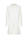 Blanca Vita Anastasia Flounce Shirt Dress In Bianco