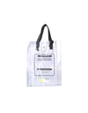 Marcelo Burlon County Of Milan Warning Transparent Pvc Shopping Bag In White