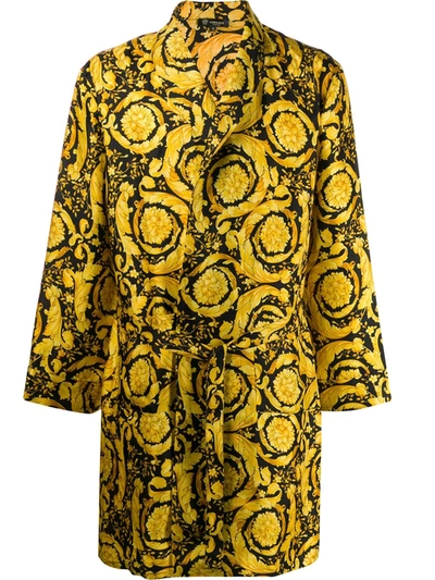 Versace Barocco Print Dressing Gown In Multi