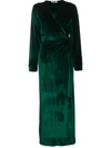 Gilda & Pearl Saratoga Emerald Velvet Robe In Green