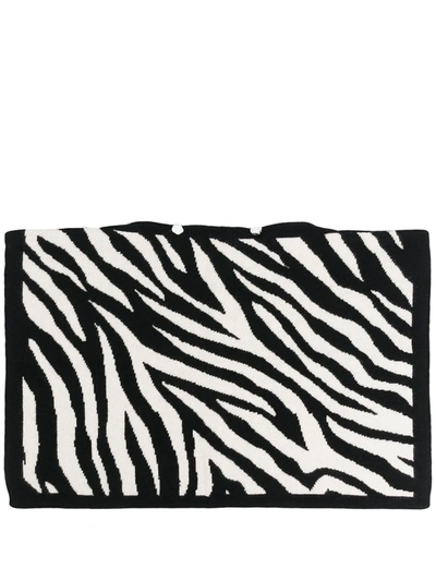 Ami Amalia Zebra Merino-knit Pillowcase In Black