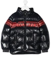 Moncler Logo-print Padded Jacket In Blue