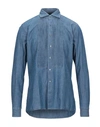 Tagliatore Denim Shirts In Blue