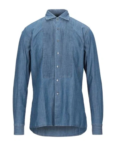 Tagliatore Denim Shirts In Blue