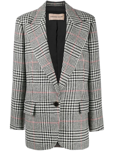 Alexandre Vauthier Oversized Wool Prince Of Wales Blazer In Black,white