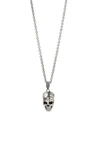 JOHN VARVATOS DISTRESSED SKULL PENDANT NECKLACE,JV-NPD24-SS-NS924.01